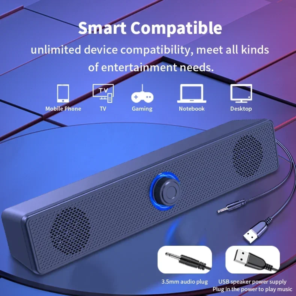Wired Soundbar for PC & TV