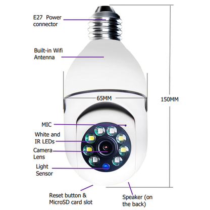 Wifi Bulb Camera 1080p – Smart Security