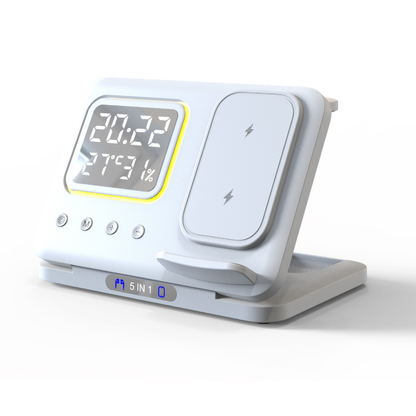 15W 5-in-1 Wireless Charging Alarm Clock